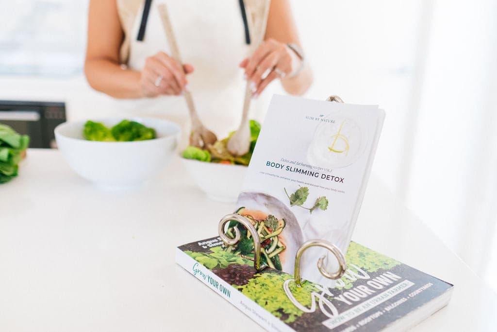 Slim By Nature Body Slimming Detox cookbook with fresh ingredients